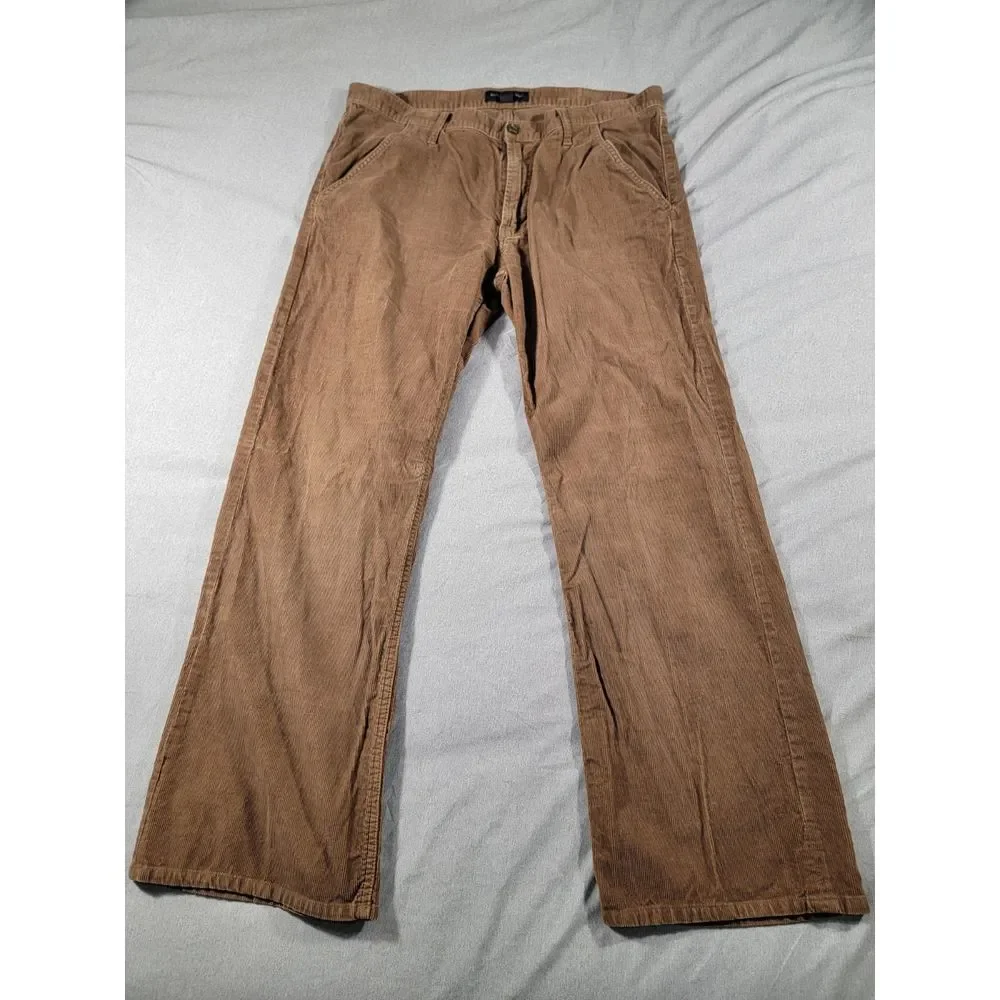 Vtg‎ Banana Republic Corduroy Chino Pants Mens 38x30 Brown Straight Leg